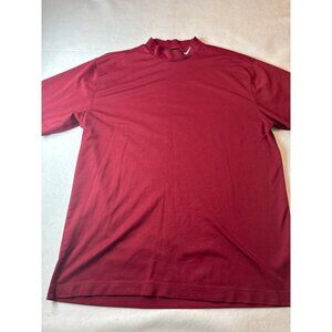 Nike Mens Red Mock Neck Short Sleeve Shirt xl